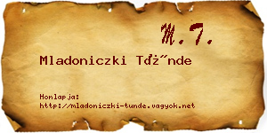 Mladoniczki Tünde névjegykártya